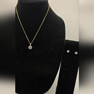 Gold Plated 925 Sterling Silver Necklace and Earring Set